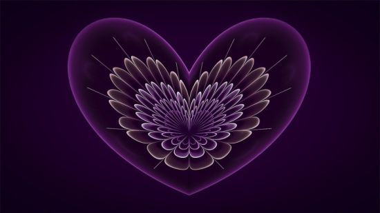 Фиолетовое сердце обои