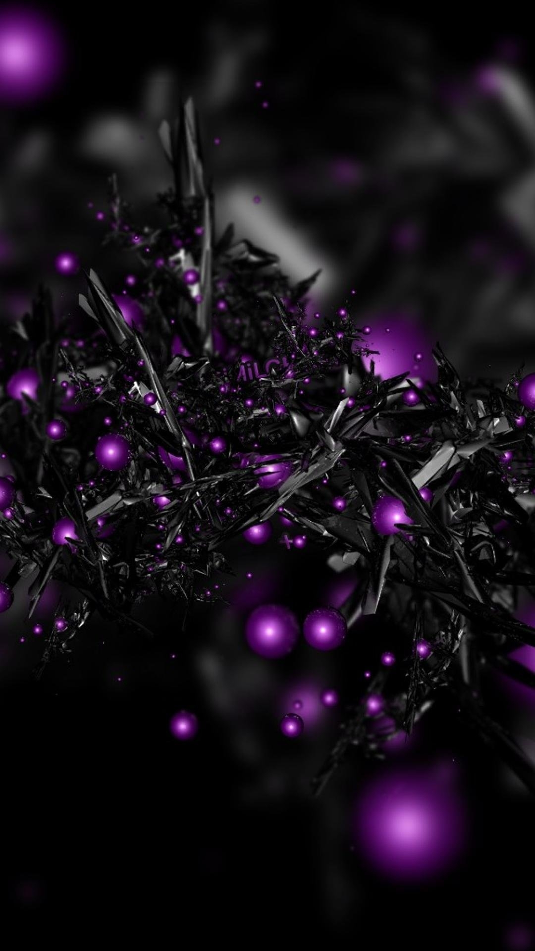 Черно фиолетовые обои на телефон - 59 фото