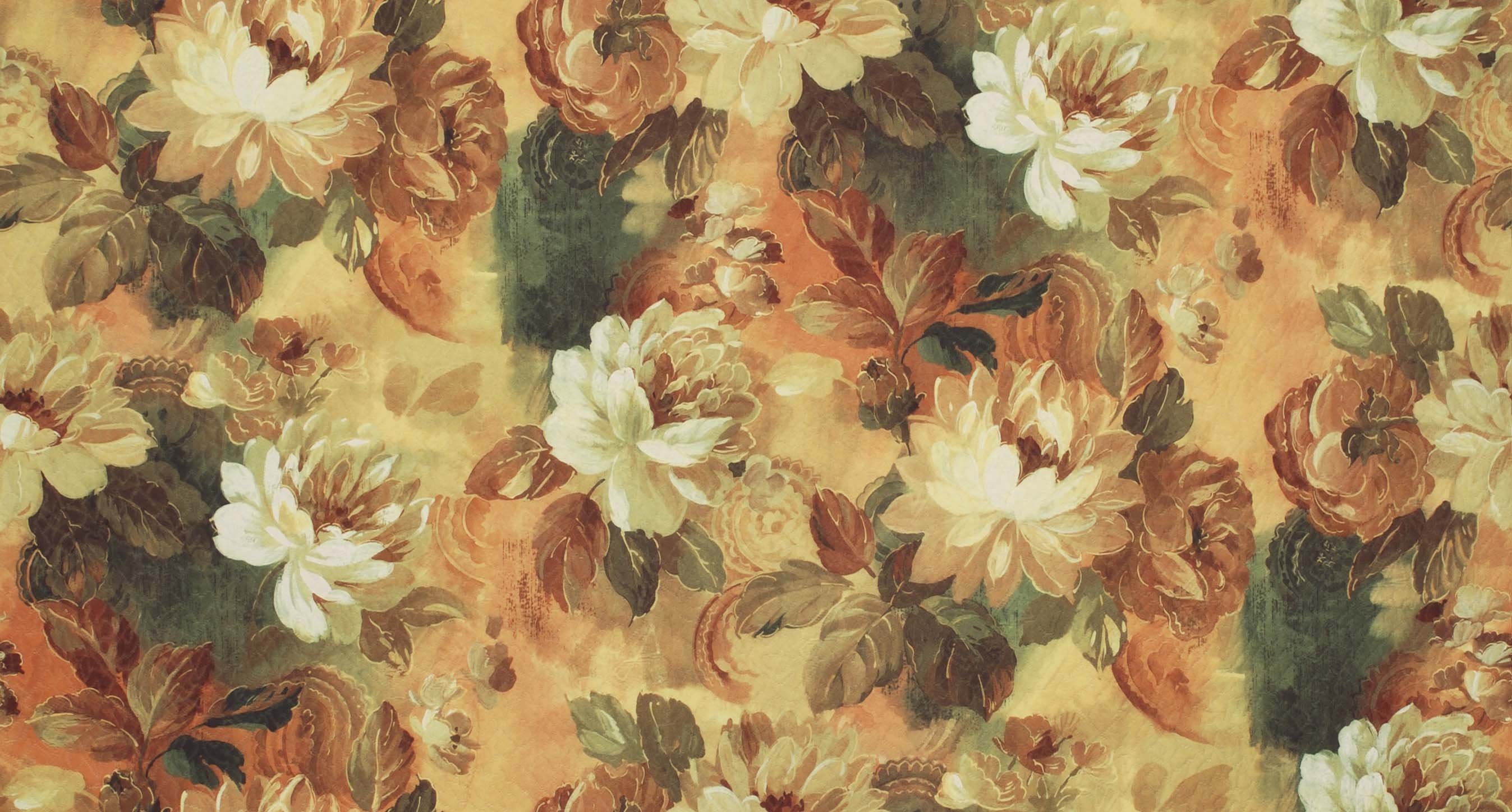 Ткань цветы на коричневом фоне