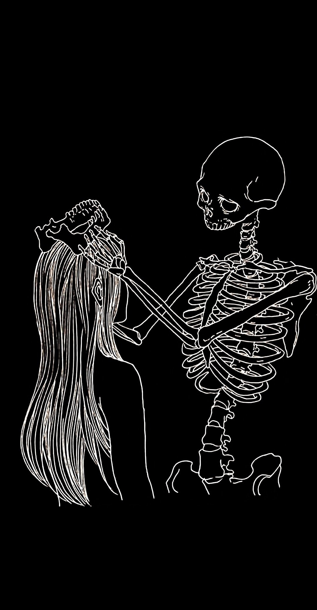 Скелет с сердцем обои