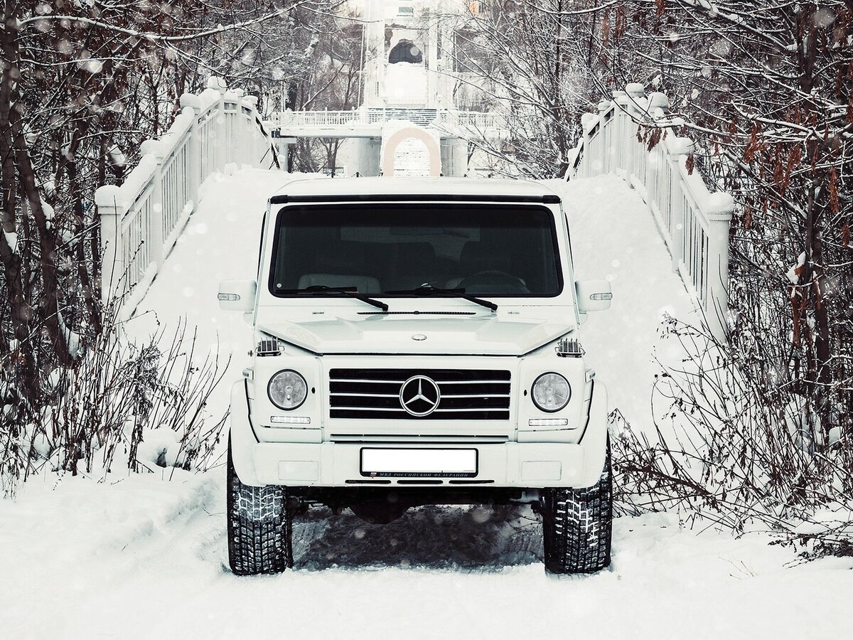 Mercedes G-class (Гелендваген) серый, салон белый