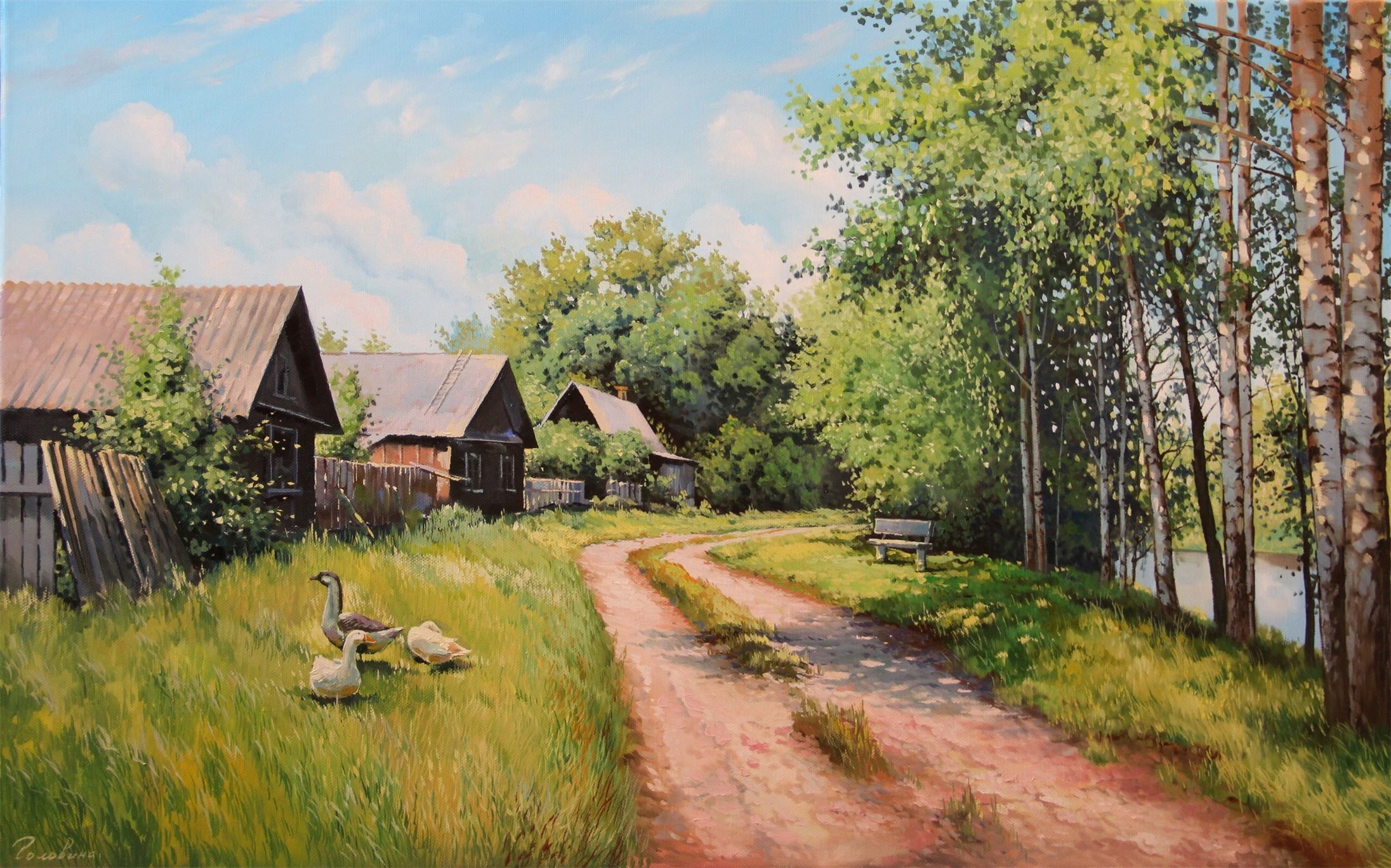 Лето в деревне часть 5. Картина Вячеслава Таранова родная деревня.