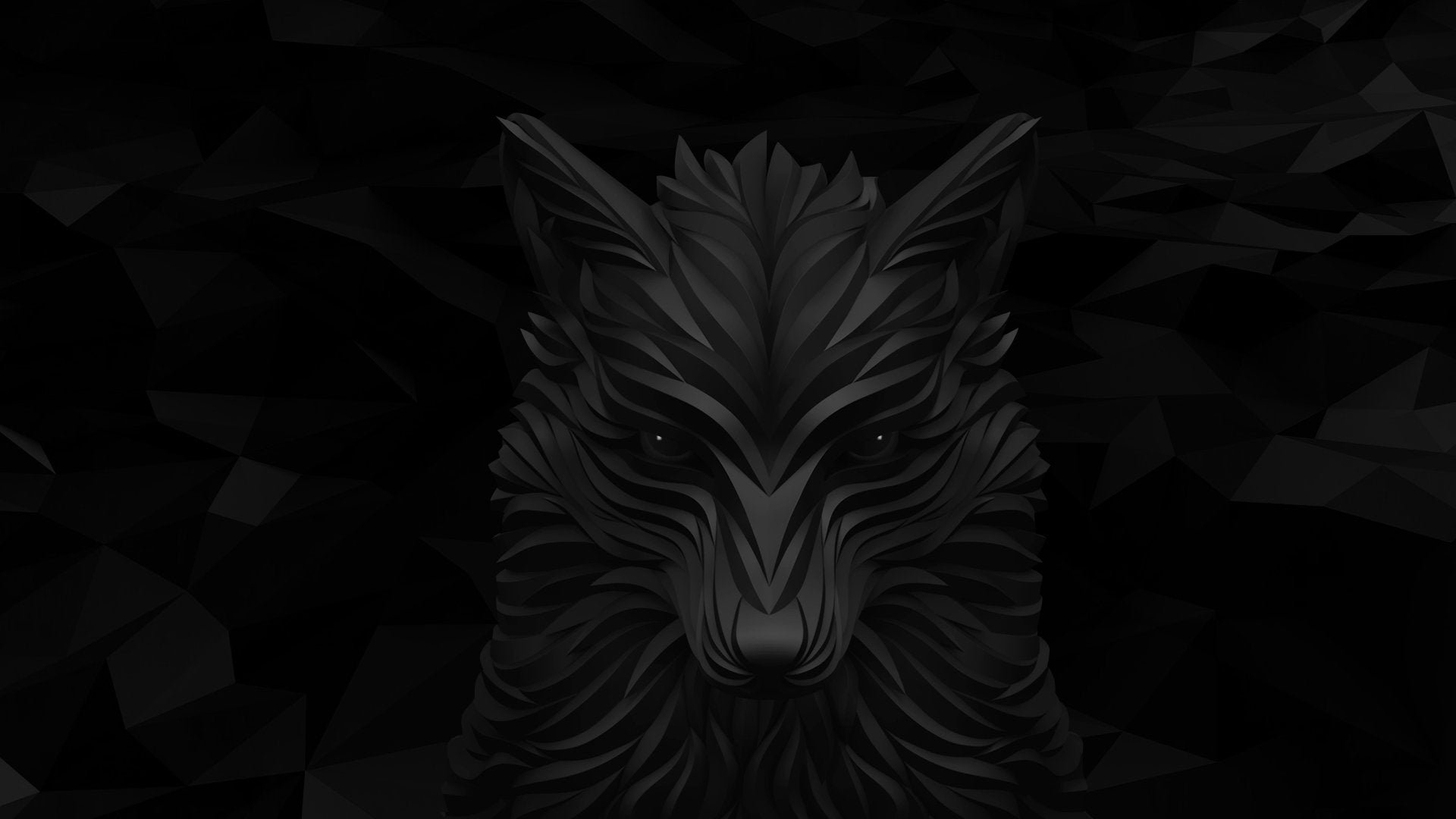 Волк на черном фоне арт