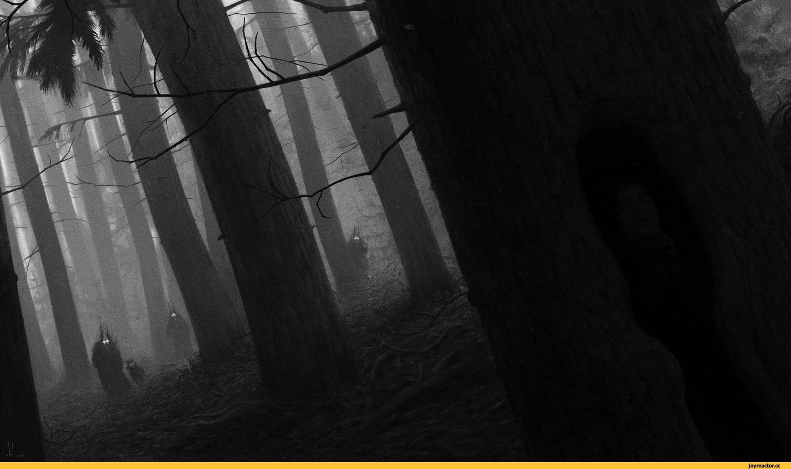 Scary last. Темный лес the Woods 2005. Страшный лесспризрокоми. Страшный лес с глазами. Темный силуэт в лесу.