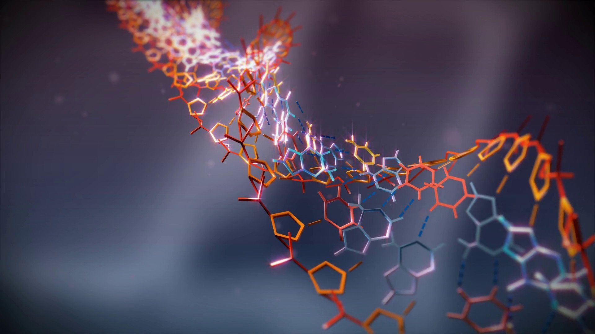 Biochemistry. Молекула ДНК. ДНК абстракция. ДНК фон. ДНК HD.