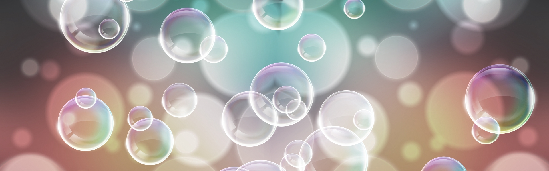 Фон разноцветные мыльные пузыри