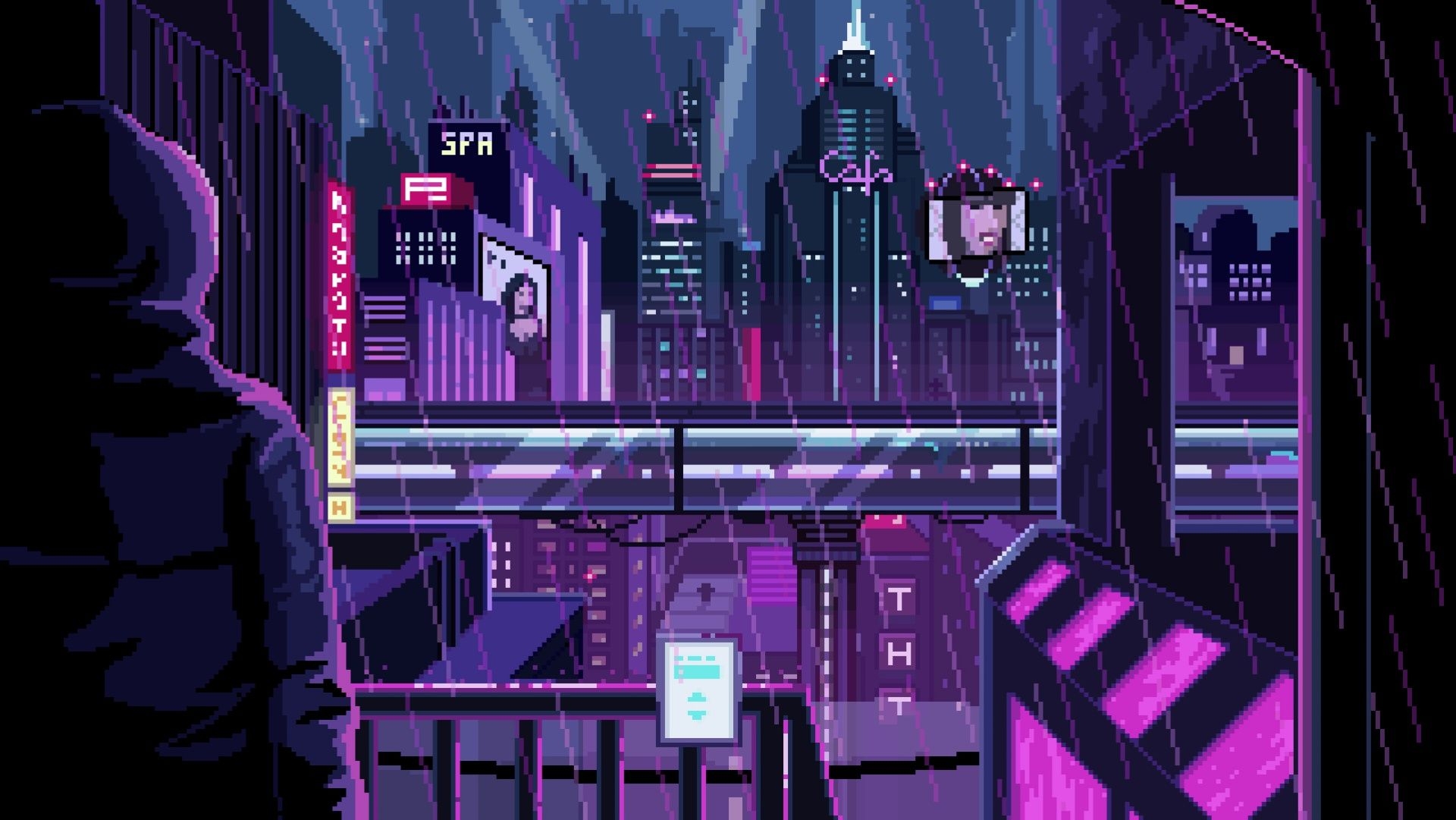 Cyberpunk pixel city фото 8