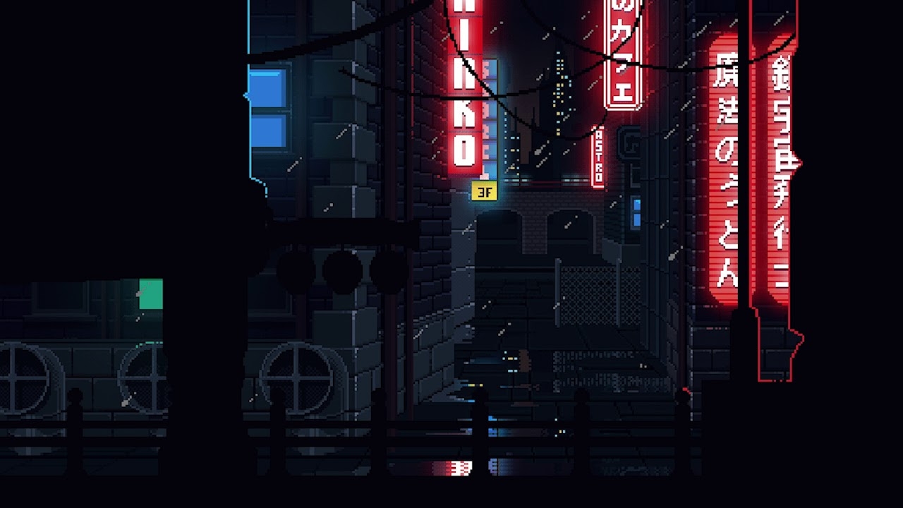 Cyberpunk город пиксель