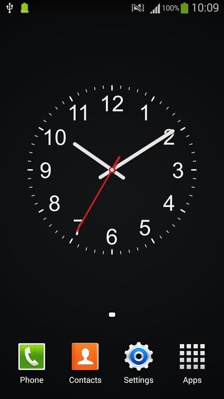 Установить на главный экран андроида время