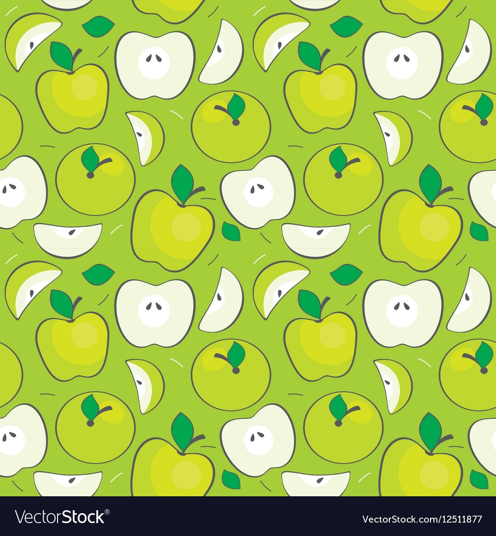 Зеленые яблоки паттерн