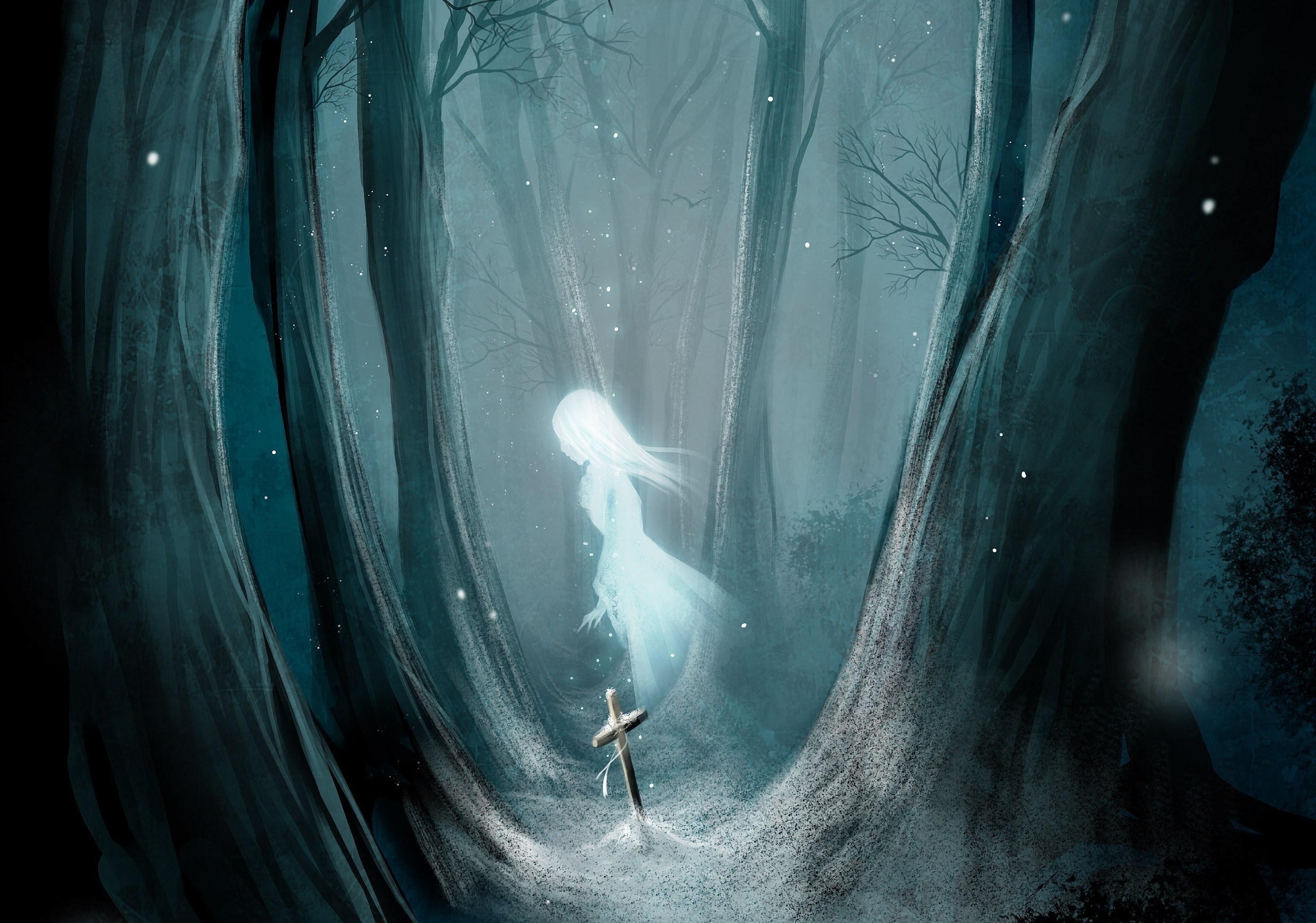 Душа номер 7. Девушка призрак. Красивый призрак. Душа в лесу. Призраки арты.