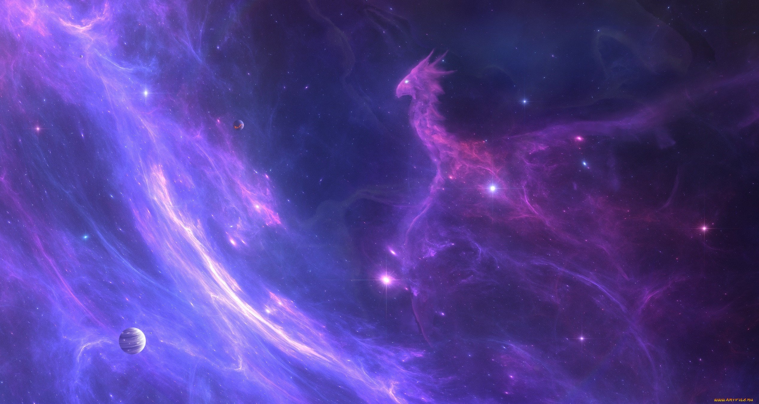 Фиолетовый космос обои на телефон - 4 фото