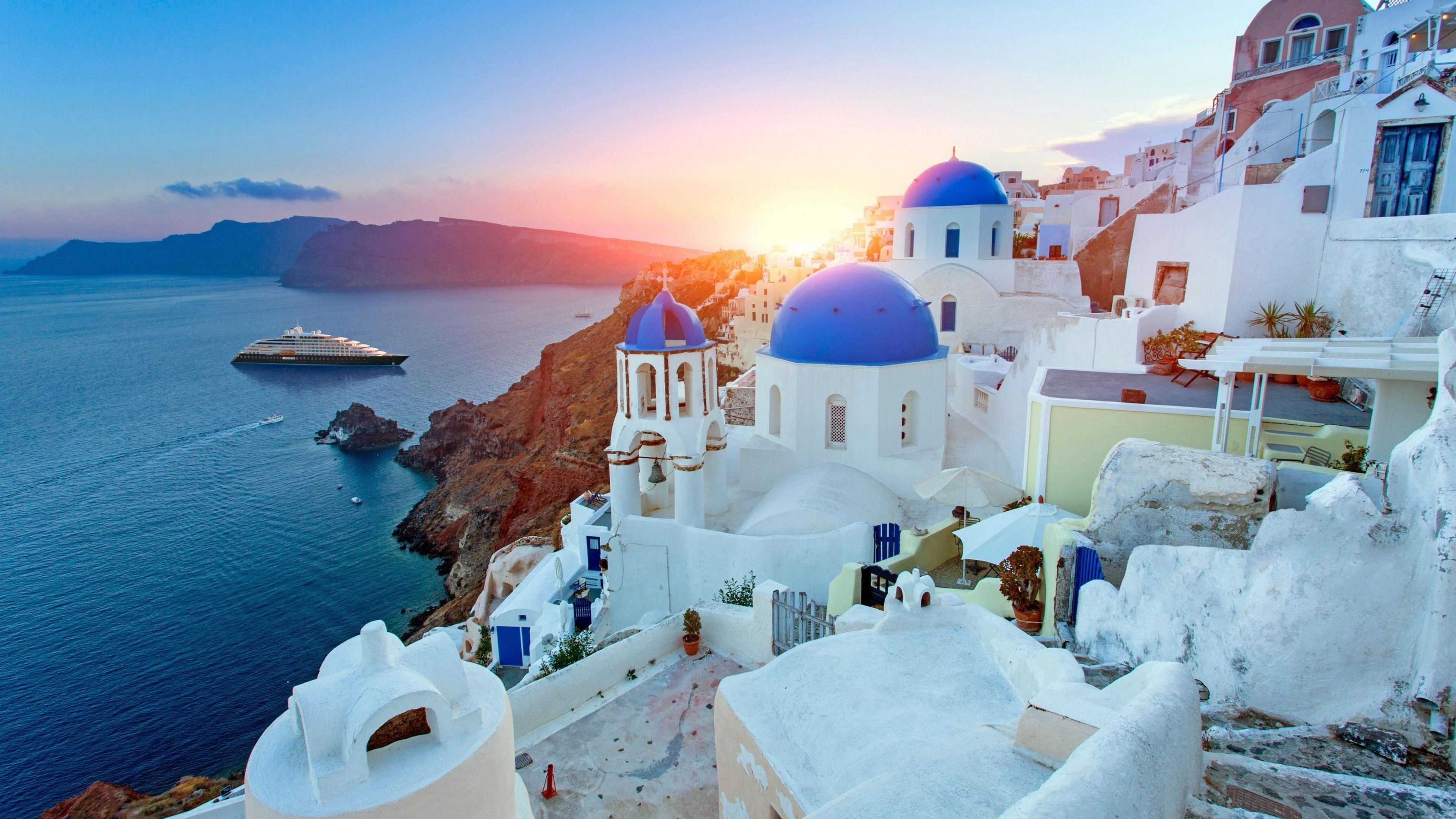 Santorini Греция флаг