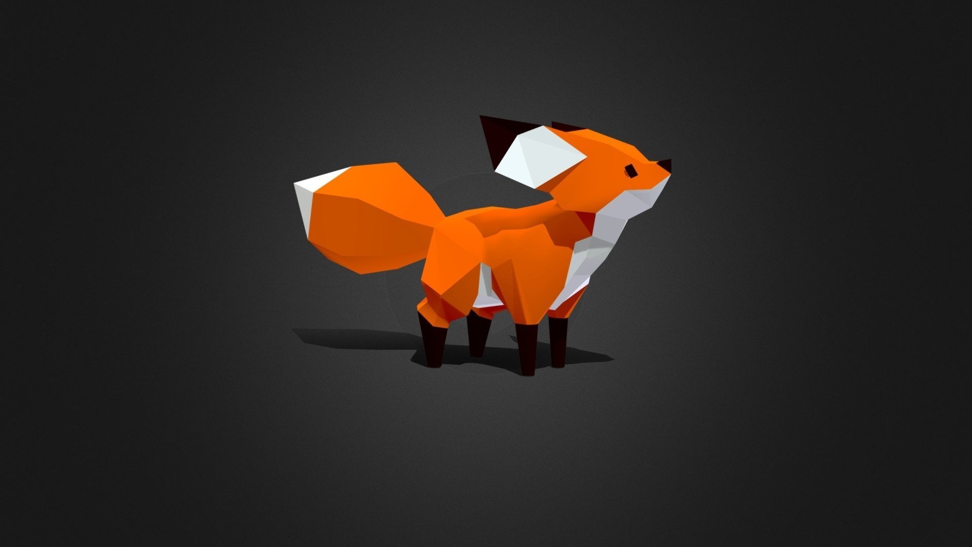 3d модель Low Poly лиса