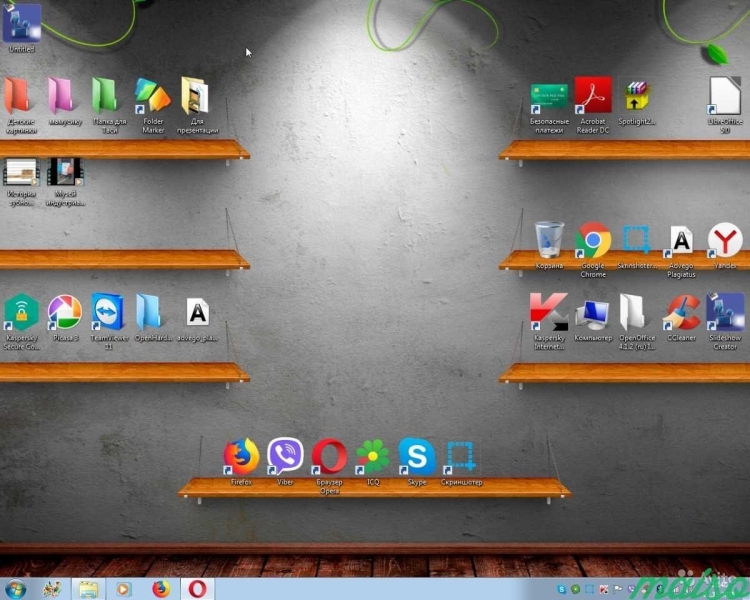 Рабочий стол полочки для ярлыков