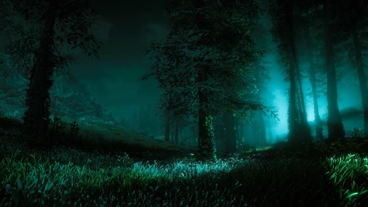 Ночной лес обои на телефон