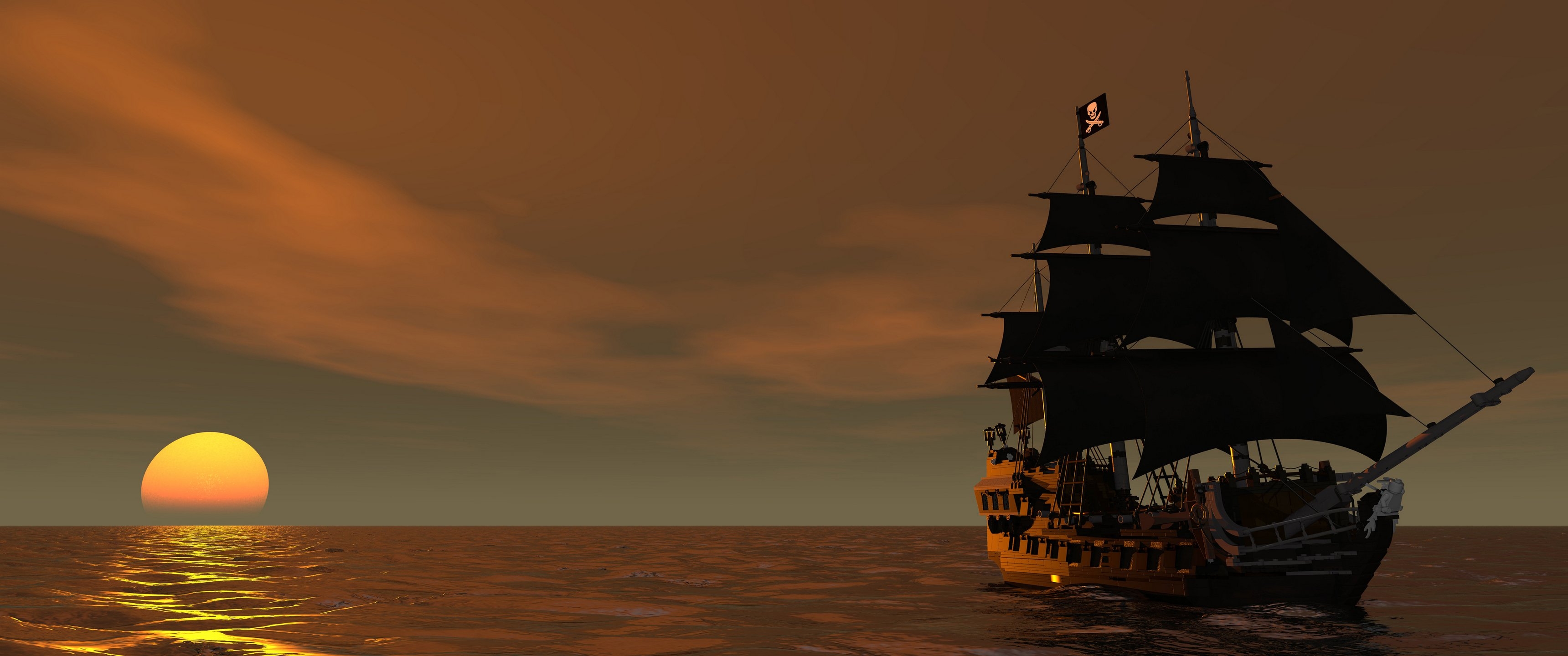 черная жемчужина корабль в море