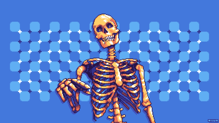 Скелет пиксель арт