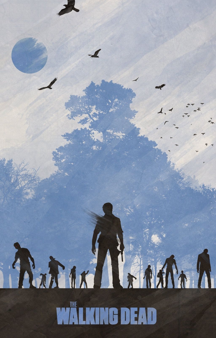 Постер "Ходячие мертвецы". The Walking Dead poster. Дэрил Диксон арт Крылья. Шагает телефон