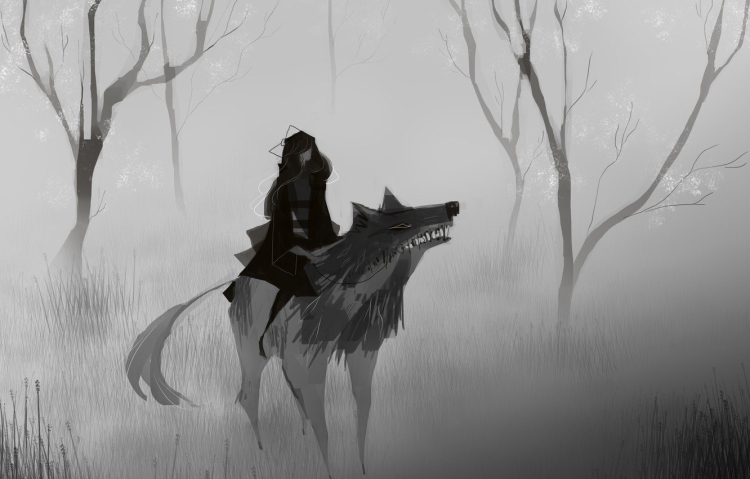 Черный волк арт